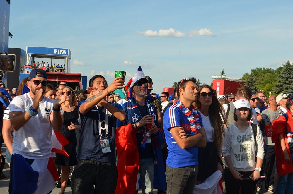 Football supporters of France at FIFA World Cup 2018 (Moscow, 26.06.20